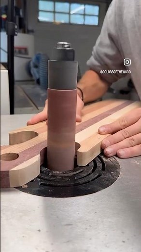 The spindle sander is a game changer for sanding in all of those hard to reach spaces! #woodwork