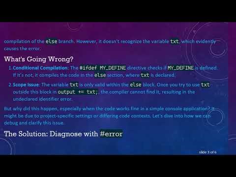 Understanding the # ifdef and "undeclared identifier" Error in C+ +