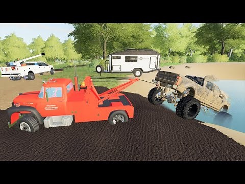 We rescue a broken truck from the mud | Farming Simulator 19