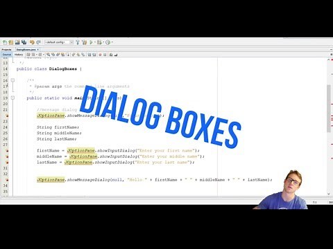 How to use dialog boxes in Java 2019 Beginner