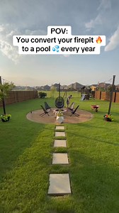 27K views · 254 reactions | Convertible backyard!  We decided to do this 5 years ago and every year the pool comes up in the summer and we take it down for the fall for fire pit season!! All the  you need to create your own summer oasis! ➡️ Let us know what questions you have! We’d love to help! #diy #poolside #PoolParty #SummerVibes #summer #outdoorliving #outdoors #backyard #Oasis #backyardgarden #asmr #asmrsounds #asmrvideo | Emyludesigns | Facebook