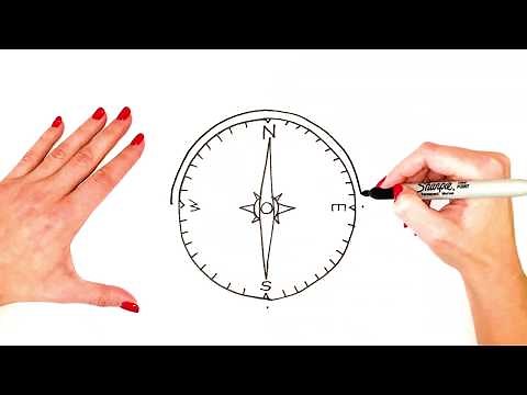 How To Draw A Compass Step By Step - Compass Drawing EASY - Super Easy Drawing Tutorials