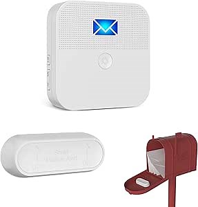 Mailbox Alarm Mail Chime Notification System-Mail Alarm 600 ft Long Range Wireless Mailbox Alert with LED Light Flashing and Sound Reminderser
