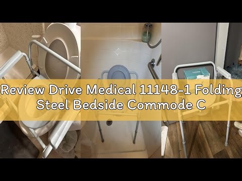 Review Drive Medical 11148-1 Folding Steel Bedside Commode Chair, Portable Toilet, Supports Individu