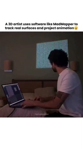 Theviralblendhub on Instagram: "This mind-bending visual isn't a hologram - it's a projected 3D animation created using MadMapper, a powerful projection-mapping software. By aligning digital models with real-world surfaces, artists can make animations appear as if they're floating in the room. . . . Artist: @zakshineman . . . #reelsinstagram #3danimation #madmapper #softwaretools #mademechanism #usa #viral #instagram #trending #knowledge #viralreels"
