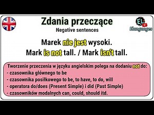 Jak tworzyć przeczenia w języku angielskim - Zdania przeczące angielski gramatyka