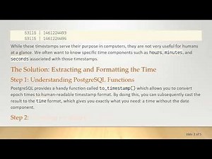 How to Extract Minutes and Seconds from Epoch in PostgreSQL