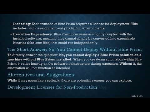 Can a Blue Prism Solution Be Deployed Without Installed Blue Prism Software?
