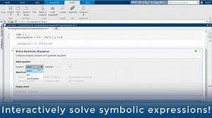Run this MATLAB example to interactively solve symbolic equations! http://spr.ly/6182GBtyn | MATLAB