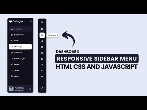 Responsive Side Navigation Bar in HTML CSS And JavaScript | Dashboard Sidebar Menu
