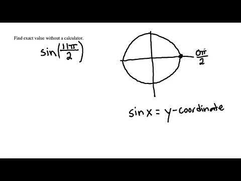 Trigonometry - Find the exact value without a calculator. sin(11pi/2)