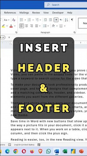How to insert Header and Footer in a Word Document #msword #tips #endlessknowledge