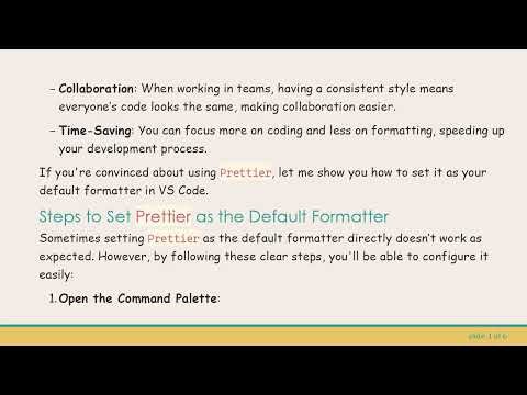 How to Set Prettier as the Default Formatter in VS Code