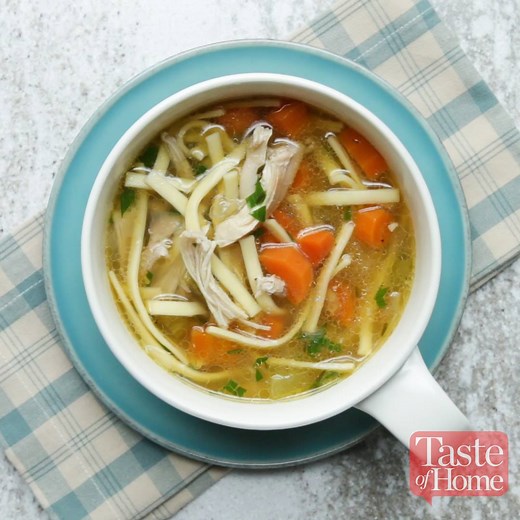 Say hello to your new your go-to recipe. > Try the recipe for The Ultimate Chicken Noodle Soup: https://trib.al/zUjppyU | Taste of Home