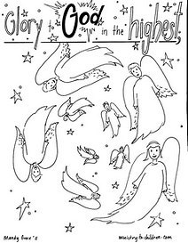 "Angels & Shepherds" Coloring Sheets for Christmas