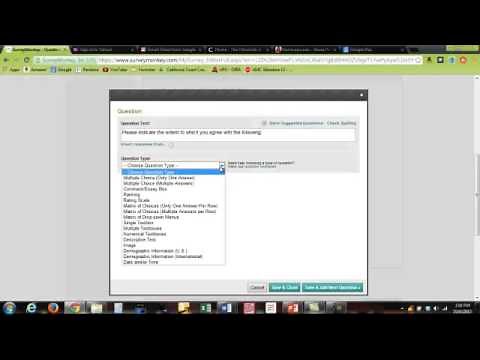 Create a free online survey using Survey Monkey