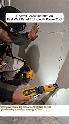 Drywall Screw Installation | Fast Wall Panel Fixing with Power Tool