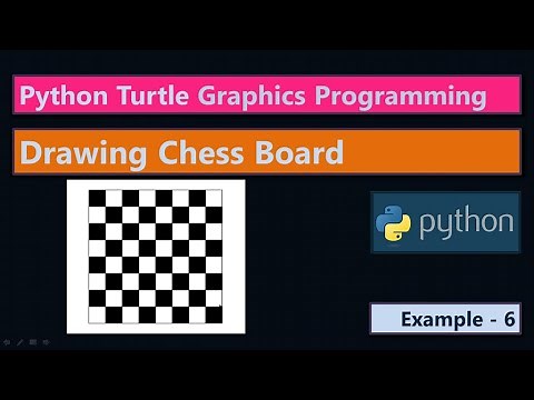 How to draw Chess Board | Python Turtle Graphics Program Example 6 | Learn Python Turtle Programming