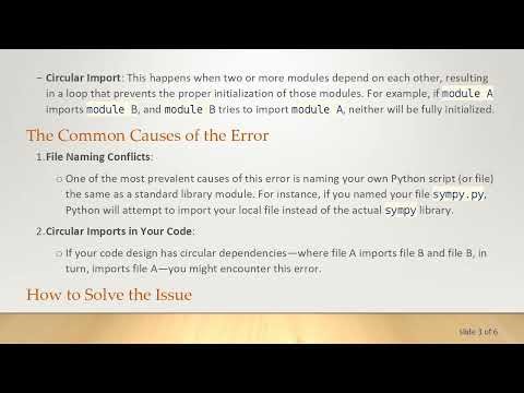 Understanding the AttributeError: How to Fix the Issue of "Partially Initialized Module 'sympy'"