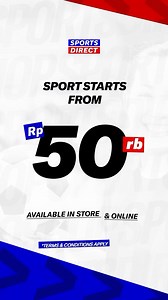 Kabar baik buat kalian semua! Dapatkan produk olahraga terbaik di Sports Direct mulai dari 50 ribu rupiah! Berlaku di offline store maupun online store Sports Direct (selama persediaan masih ada) Yuk langsung aja mampir ke Sports Direct terdekat di kotamu: Jakarta, Tangerang, Cibubur, Semarang, dan Medan. Atau kunjungi website MAP Club untuk pembelian online. #SportsDirectIndonesia #SportStartsHere | Sports Direct Indonesia