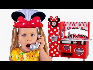 ダイアナ、新しいキッチンセットでおままごと Diana & Roma