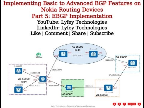 Implementing Basic to Advanced BGP Features on Nokia Routing Devices Part 5: EBGP Implementation