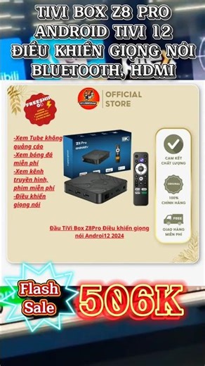 TIVI BOX Z8 PRO, ANDROID TIVI 12 ĐIỀU KHIỂN GIỌNG NÓI, BLUETOOTH, HDMI