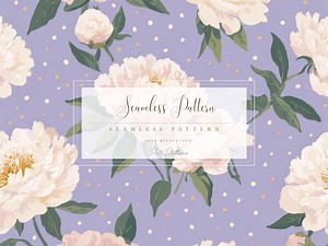 Peony Seamless Floral Pattern PNG, Fast Download, Commercial Use, Spring Flowers, Elegant Pastel Background for Crafts and Scrapbooking - Etsy