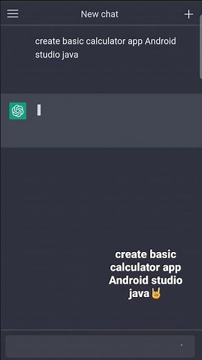 Chat GPT create basic calculator app Android studio java 🤘