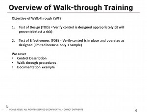 SOX Walk-through Overview