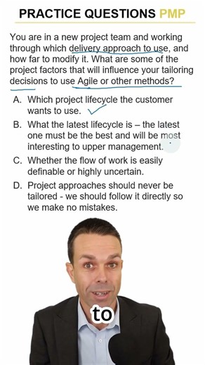 PMP Practice Question #029 - Tailoring an Agile Project