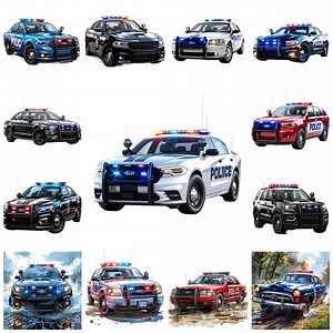 50 Police Car PNG Clipart Images, Law Enforcement Design (commercial Use) - Etsy