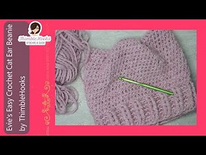 😺 How To Crochet Evie's Cat Ear Beanie / Yarn Hat Tutorial / Cat Ears
