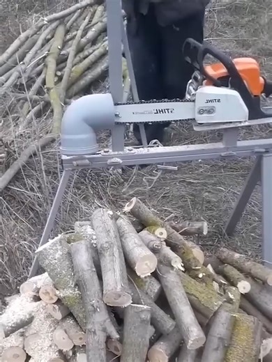 Homemade Chainsaw Cutting Machine for Firewood