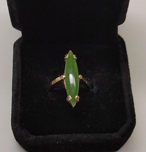 Nephrite Jade in 10k Gold Ring - Etsy