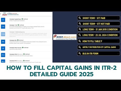 How to Fill Capital Gains in ITR-2 (2025): Step-by-Step for STCG, LTCG & Table F Explained