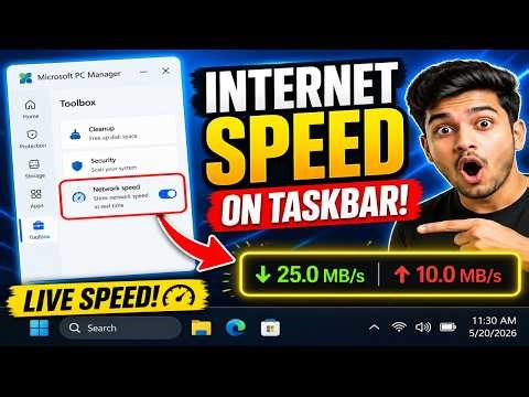 See Live Internet Speed on Taskbar in Windows (No Extra Apps!)