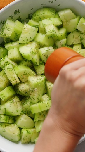 6.7K views · 14 reactions | Make this refreshing and crispy salad with cucumbers, rice vinegar, salt, pepper, and chopped fresh dill or basil. Get the recipe: https://bit.ly/35qQVMc | Simply Recipes | Facebook