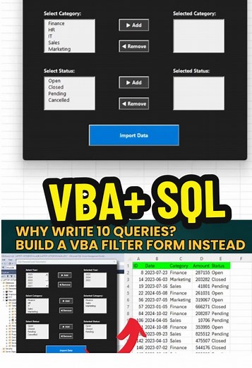 Build a VBA Userform to Import SQL Data