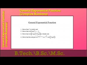 General Exponential Function | Complex Numbers | Hindi