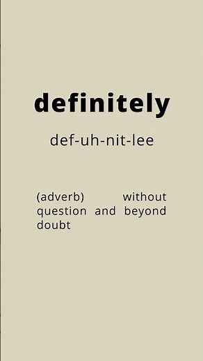 How to pronounce definitely || Pronunciation and meaning