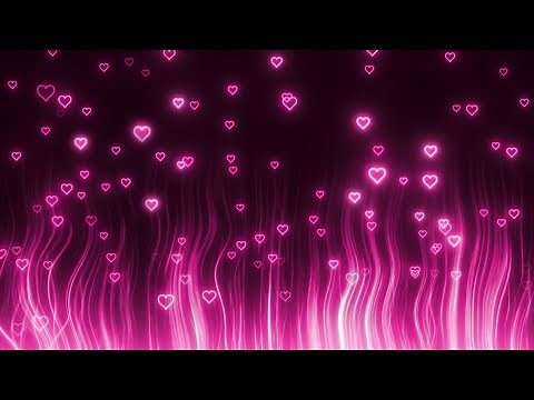 Pink Hearts Flying Aesthetic Neon Light Background Video Seamless Loop Animated Screensaver 4K