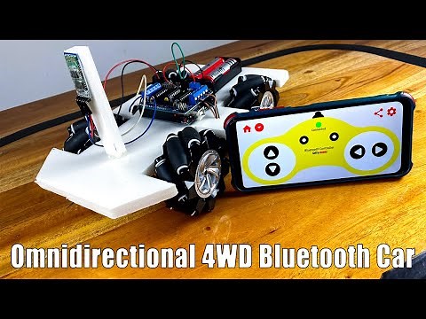 How to make an omnidirectional 4WD Bluetooth control car with Arduino | Mecanum wheel car Arduino