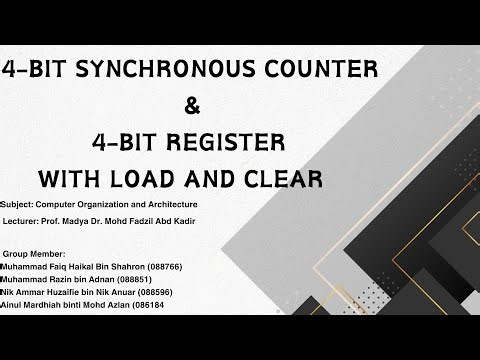 4-bit synchronous counter & 4-bit register with load and clear
