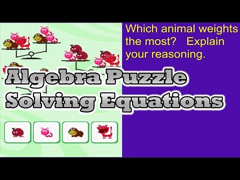 Algebra Math Puzzle Solving Equations