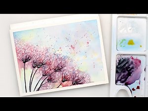 Watercolor ABSTRACT DANDELION painting - easy tutorial for beginners