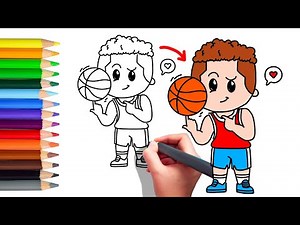 How To Draw a basketball player ? easy step by step