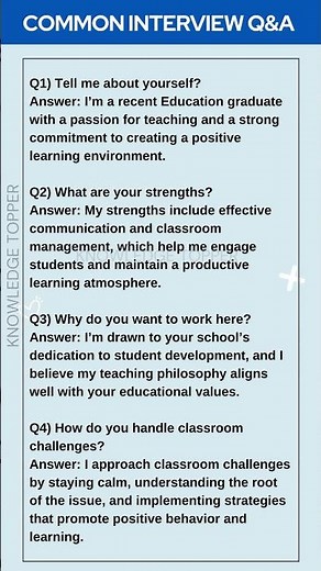 4 Most Common Job Interview Questions and Answers for Teaching Jobs