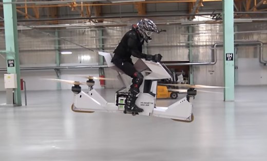 The Scorpion-3 hoverbike, a 'human-carrying drone'