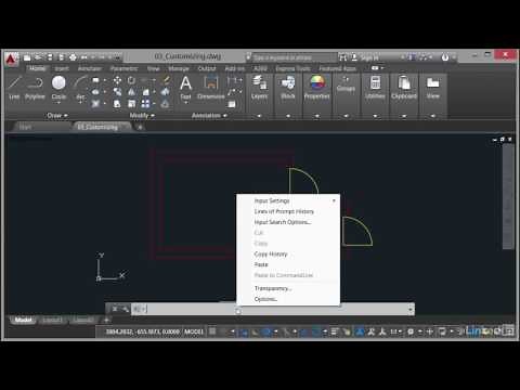 AutoCAD Tutorial - Command Line input settings